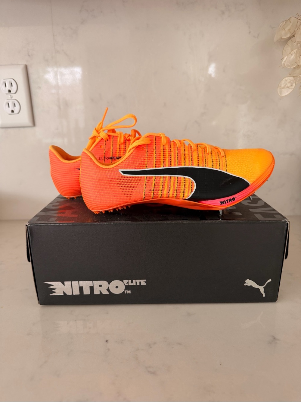 PUMA evoSPEED Sprint NITRO 2 Track Spikes US 5.5 Orange NEW